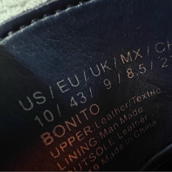 Tallia Men’s 10 Navy Leather Blue Floral Cap Toe Oxford Bonito Dress Shoe Brogue - Picture 7 of 7